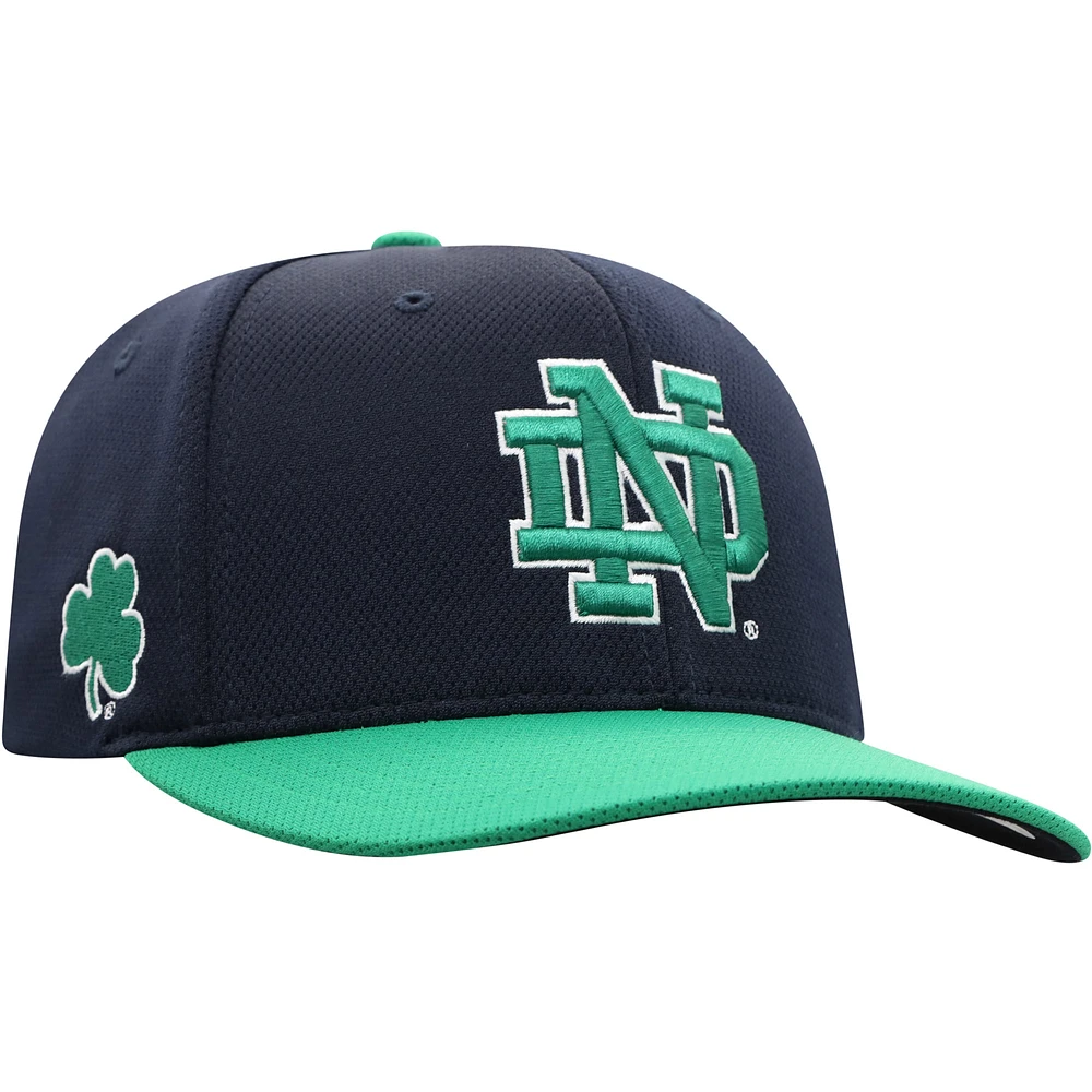 Men's Top of the World Navy/Green Notre Dame Fighting Irish Two-Tone Reflex Hybrid Tech Flex Hat