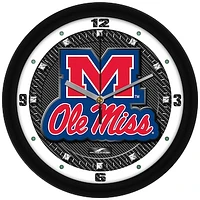 Ole Miss Rebels 11.5'' Suntime Premium Glass Face Carbon Fiber Wall Clock