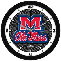 Ole Miss Rebels 11.5'' Suntime Premium Glass Face Carbon Fiber Wall Clock