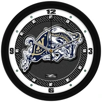 Navy Midshipmen 11.5'' Suntime Premium Glass Face Carbon Fiber Wall Clock