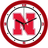 Nebraska Huskers 11.5'' Suntime Premium Glass Face Traditional Logo Wall Clock