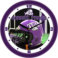 TCU Horned Frogs 11.5'' Suntime Premium Glass Face Football Helmet Wall Clock