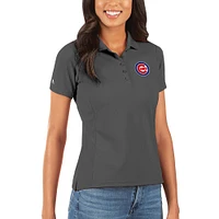Women's Antigua Gray Chicago Cubs Legacy Pique Polo