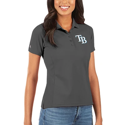 Women's Antigua Gray Tampa Bay Rays Legacy Pique Polo