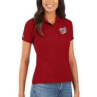 Women's Antigua Red Washington Nationals Legacy Pique Polo