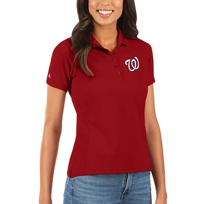 Women's Antigua Red Washington Nationals Legacy Pique Polo