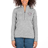 Women's Antigua Gray Texas Southern Tigers Fortune Half-Zip Pullover Jacket