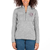 Women's Antigua Gray Texas Southern Tigers Fortune Half-Zip Pullover Jacket