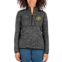 Women's Antigua Black XULA Gold Fortune Half-Zip Pullover Jacket