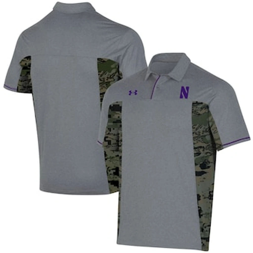 Men's Under Armour Gray Northwestern Wildcats Freedom Polo