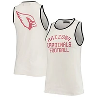 Women's Junk Food White/Black Arizona Cardinals Throwback Pop Binding Scoop Neck Tank Top