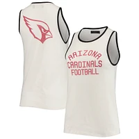 Women's Junk Food White/Black Arizona Cardinals Throwback Pop Binding Scoop Neck Tank Top