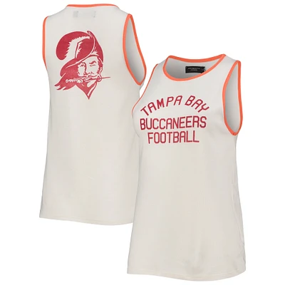 Women's Junk Food White/Orange Tampa Bay Buccaneers Throwback Pop Binding Scoop Neck Tank Top