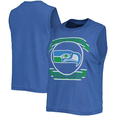 Women's Junk Food Royal Seattle Seahawks Rib Ranger Muscle Tank Top