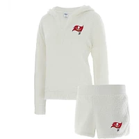 Women's Concepts Sport Cream Tampa Bay Buccaneers Fluffy Hoodie Top & Shorts Set