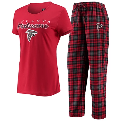 Women's Concepts Sport Red/Black Atlanta Falcons Logo T-Shirt & Pants Set