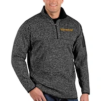 Men's Antigua Heathered Black Washington Football Team Fortune Big & Tall Quarter-Zip Pullover Jacket