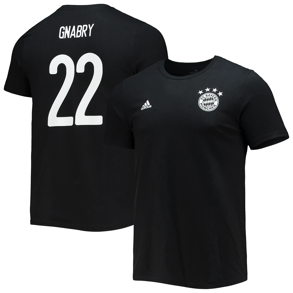 Men's adidas Serge Gnabry Black Bayern Munich Amplifier Name & Number T-Shirt