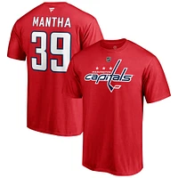 Men's Fanatics Anthony Mantha Red Washington Capitals Authentic Stack Name & Number T-Shirt