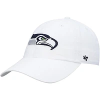 Men's '47 White Seattle Seahawks Clean Up Adjustable Hat