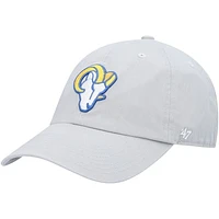 Men's '47 Gray Los Angeles Rams Logo Clean Up Adjustable Hat