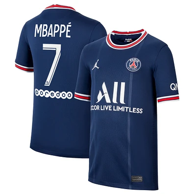 Youth Jordan Brand Kylian Mbappé Blue Paris Saint-Germain 2021/22 Home Breathe Stadium Replica Player Jersey