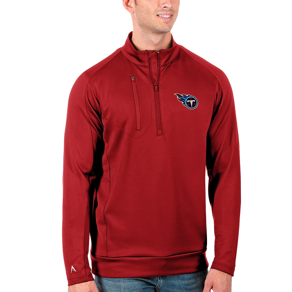 Men's Antigua Tennessee Titans Generation Quarter-Zip Pullover Jacket