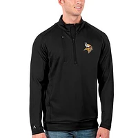 Men's Antigua Black Minnesota Vikings Generation Quarter-Zip Pullover Jacket