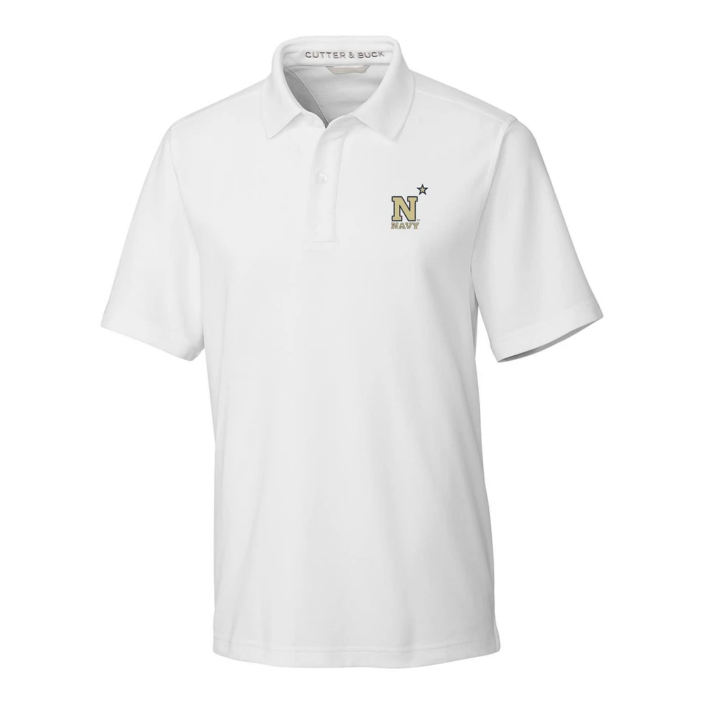 Men's Cutter & Buck White Navy Midshipmen Big & Tall Breakthrough Polo