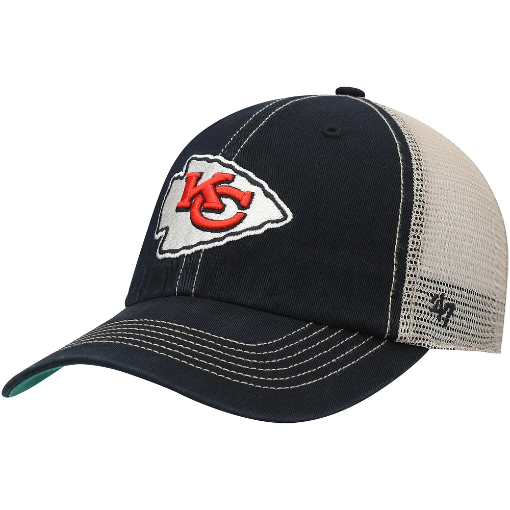 Men's '47 Black/Natural Kansas City Chiefs Trawler Trucker Clean Up Snapback Hat