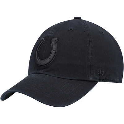 Men's '47 Black Indianapolis Colts Team Tonal Clean Up Adjustable Hat