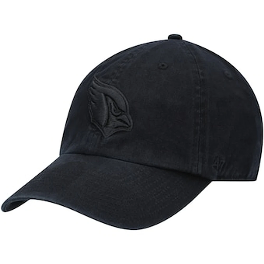 Men's '47 Black Arizona Cardinals Team Tonal Clean Up Adjustable Hat