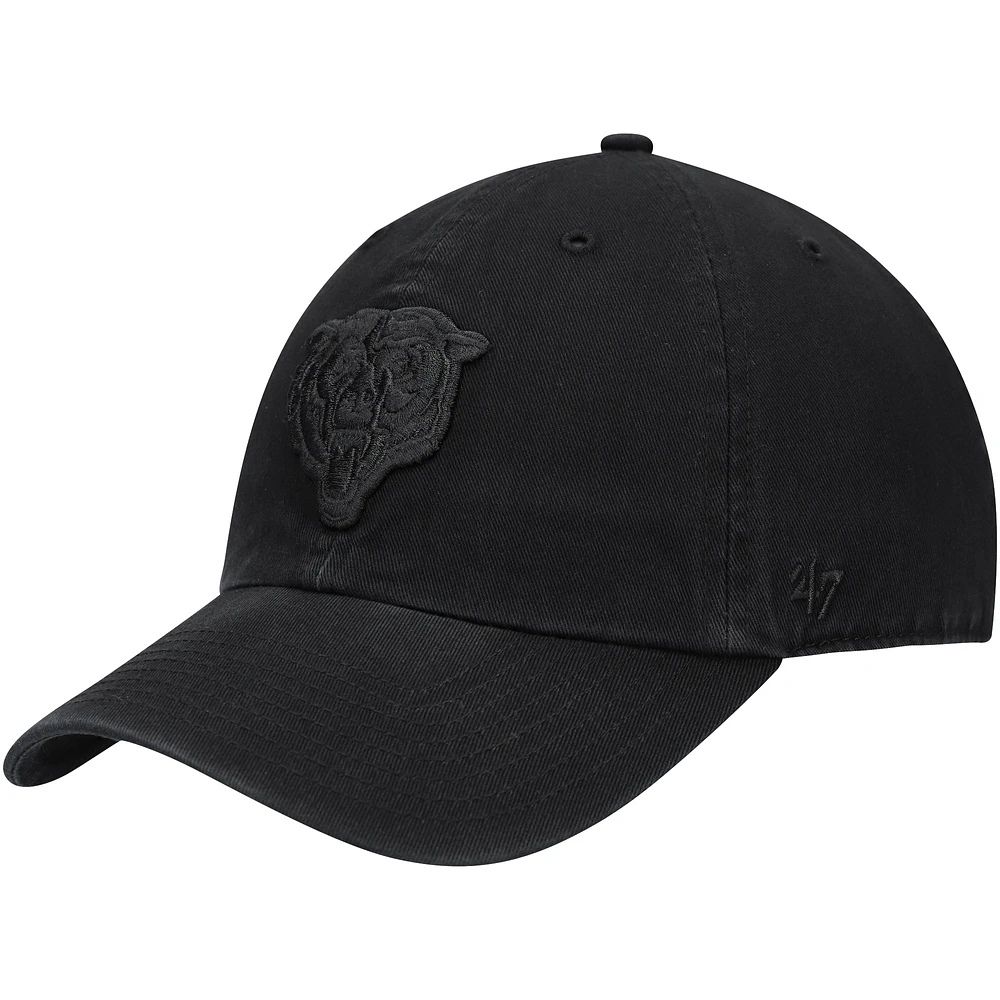 Men's '47 Black Chicago Bears Team Tonal Clean Up Adjustable Hat