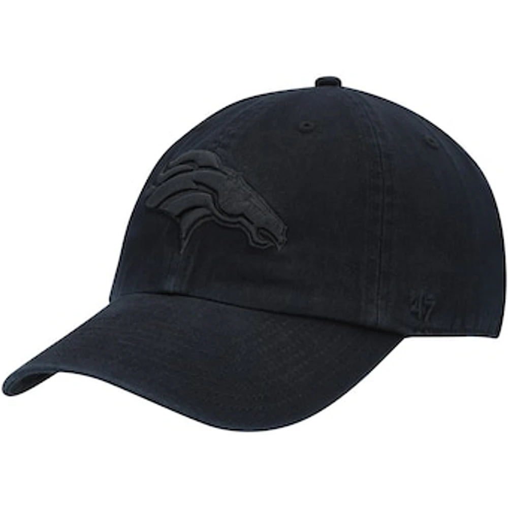 Men's '47 Black Denver Broncos Team Tonal Clean Up Adjustable Hat