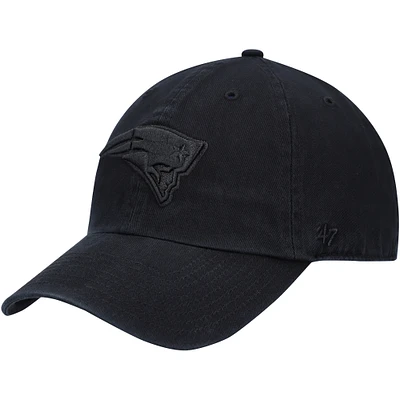 Men's '47 Black New England Patriots Team Tonal Clean Up Adjustable Hat