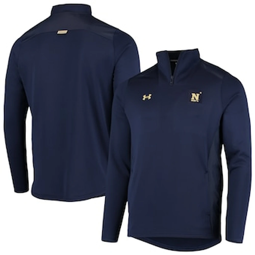 Men's Under Armour Navy Navy Midshipmen 2021 Sideline Command Quarter-Zip Jacket