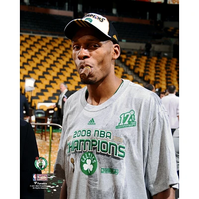 Ray Allen Boston Celtics Unsigned Hardwood Classics Celebratory Cigar Photograph