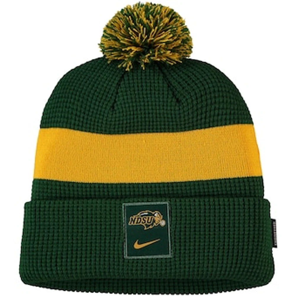 Men's Nike Green NDSU Bison Logo Sideline Cuffed Knit Hat with Pom