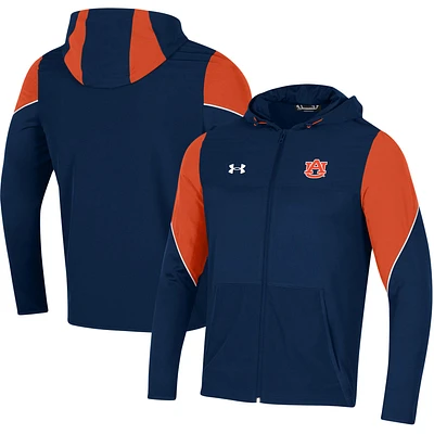 Men's Under Armour Navy Auburn Tigers 2021 Sideline Warm-Up Full-Zip Hoodie