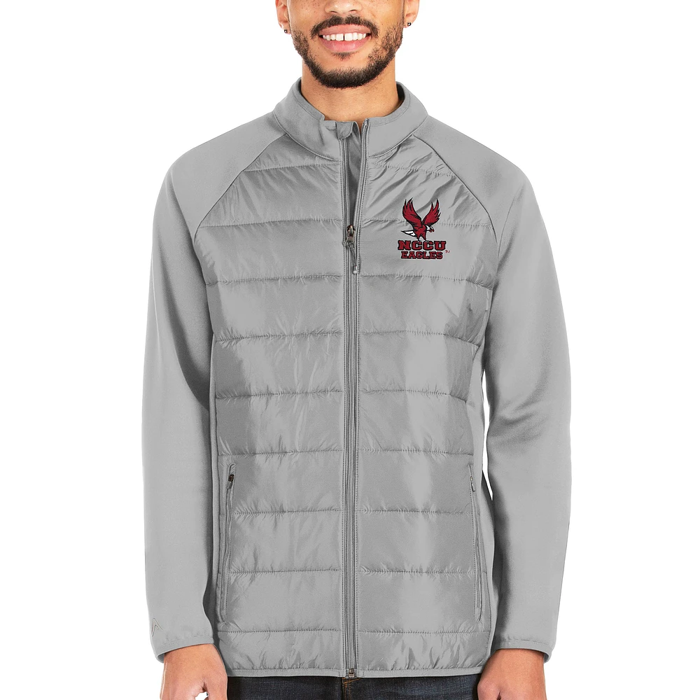 Men's Antigua Silver North Carolina Central Eagles Altitude Full-Zip Jacket