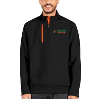Men's Antigua Black/Orange Florida A&M Rattlers Generation Quarter-Zip Pullover Jacket