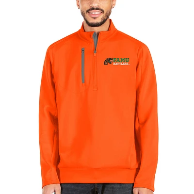 Men's Antigua Orange/Charcoal Florida A&M Rattlers Generation Quarter-Zip Pullover Jacket