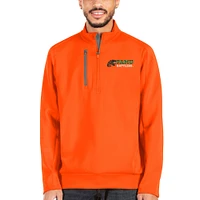 Men's Antigua Orange/Charcoal Florida A&M Rattlers Generation Quarter-Zip Pullover Jacket