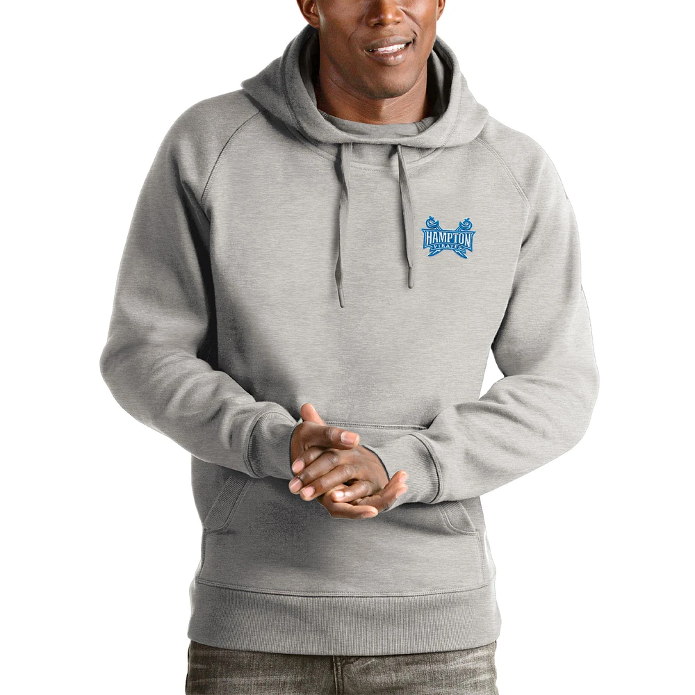Men's Antigua Gray Hampton Pirates Victory Pullover Hoodie