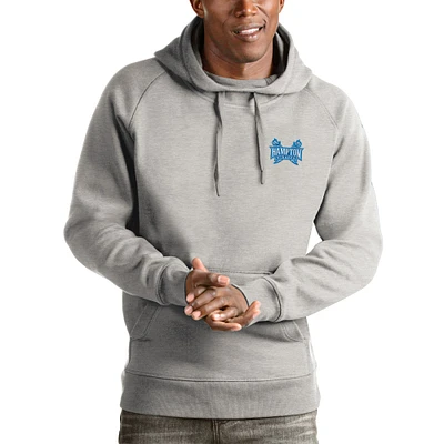 Men's Antigua Gray Hampton Pirates Victory Pullover Hoodie