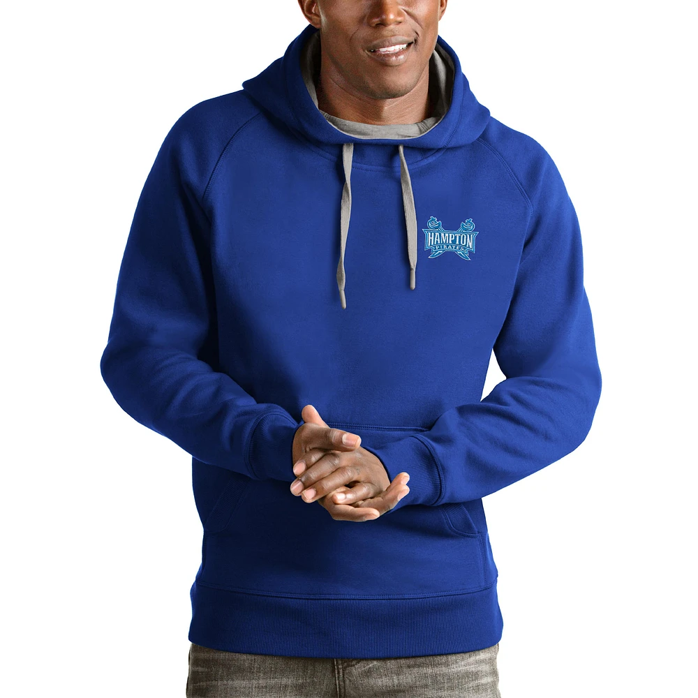 Men's Antigua Royal Hampton Pirates Victory Pullover Hoodie