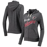 Women's Touch Black Atlanta Falcons All American Full-Zip Tri-Blend Hoodie Jacket