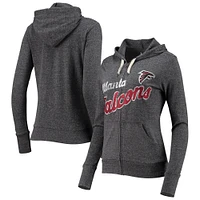 Women's Touch Black Atlanta Falcons All American Full-Zip Tri-Blend Hoodie Jacket