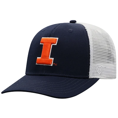 Men's Top of the World Navy/White Illinois Fighting Illini Trucker Snapback Hat