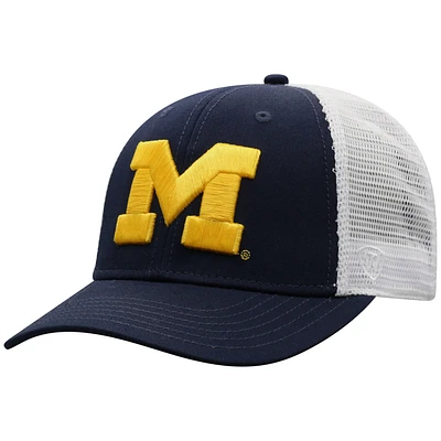 Men's Top of the World Navy/White Michigan Wolverines Trucker Snapback Hat